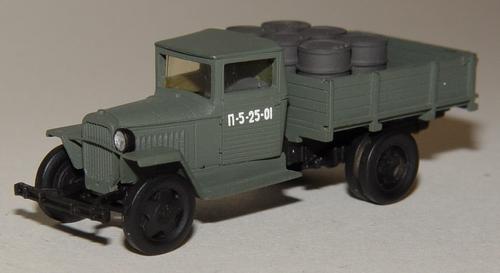 GAZ-MM WWII Military truck with single head light loaded with barrels.<br /><a href='images/pictures/ETH_Arsenal/799.jpg' target='_blank'>Full size image</a>